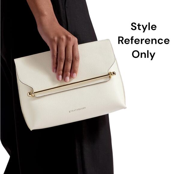 Strathberry Stylist Floral Print Crossbody Leather Clutch Bag White Gold - Picture 4 of 15